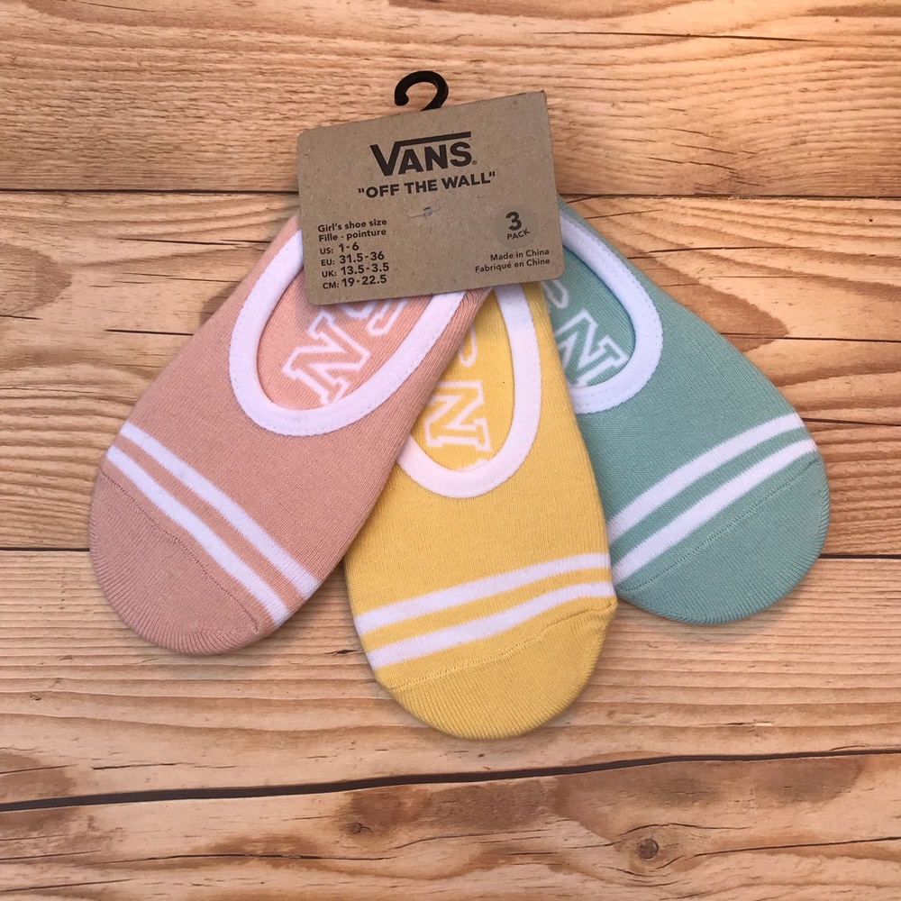 3 Pack Vans Off The Wall No Show Socks